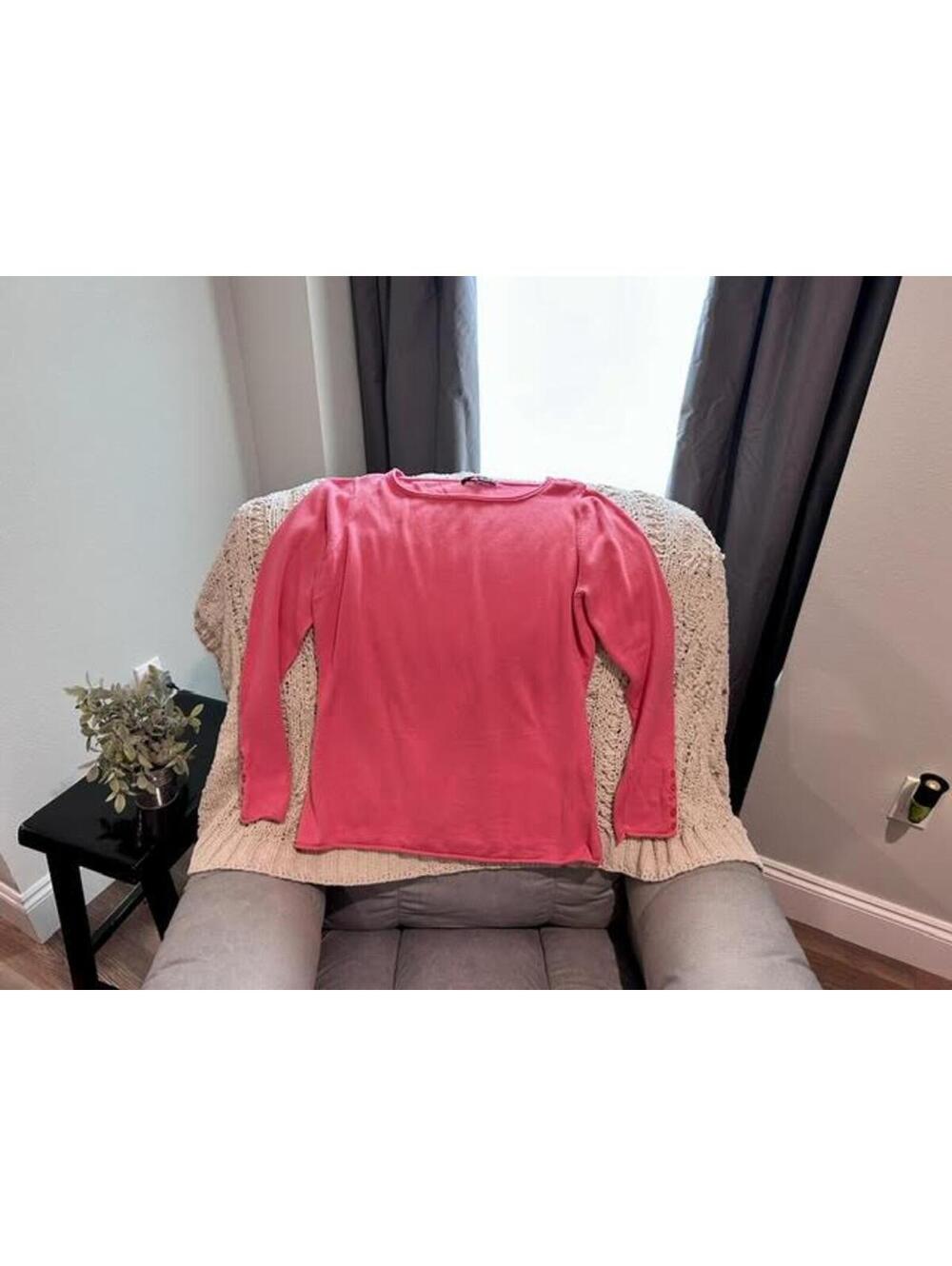 🌸 Pierri NY Soft Coral-Pink Lightweight Sweater L — GUC - Picture 8 of 8